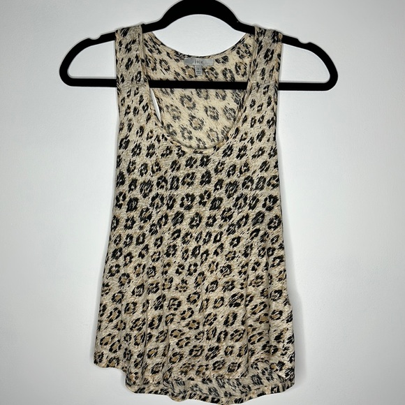 JOIE Colman Leopard Print Linen Racerback Tank | Size: Small - Picture 5 of 5